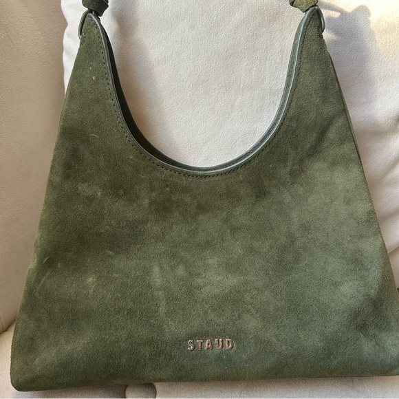 STAUD WINONA SHOULDER BAG | AVOCADO SUEDE (WITH FREE BAG CHARM) - Picture 3 of 9
